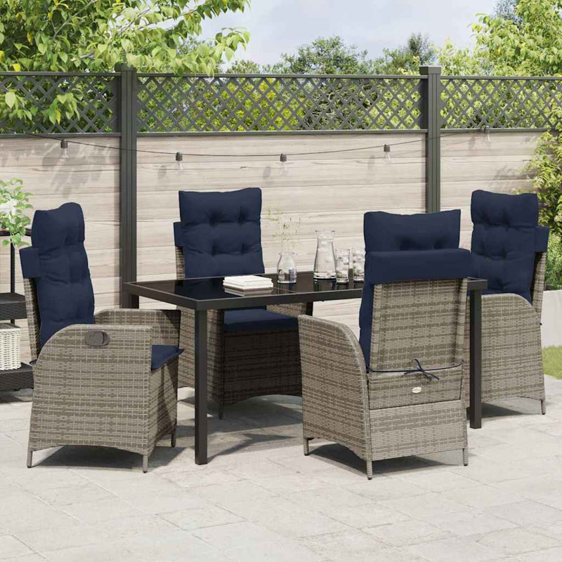 Patio Dining Set with, 73cm H x 160cm W x 80cm D, 4