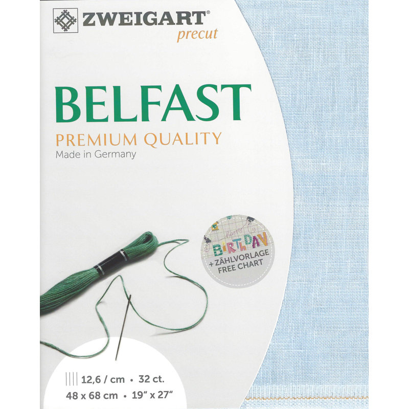 Prédécoupé Zweigart Belfast rétro 3609/5139 rétro bleu