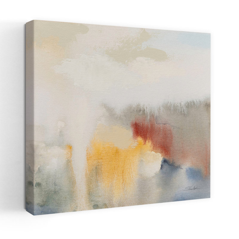 Ruines anciennes II, art abstrait contemporain, H 18 po x l 18 po