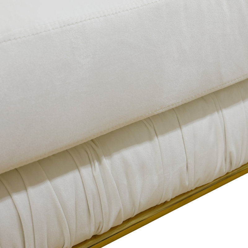 Regelinde 48 de large, Microfibre / microsuède blanc