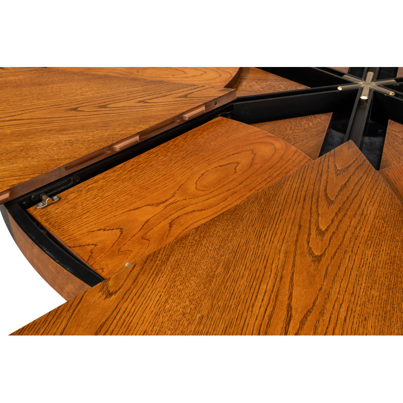 Casual Oak Round Dining Table, Tobacco Brown, 30"H x 66"L x 66"W