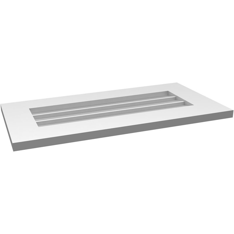 Vent à pignon rectangulaire en uréthane non-fonctionnel, H 14 po x l 28 po x P 1 po