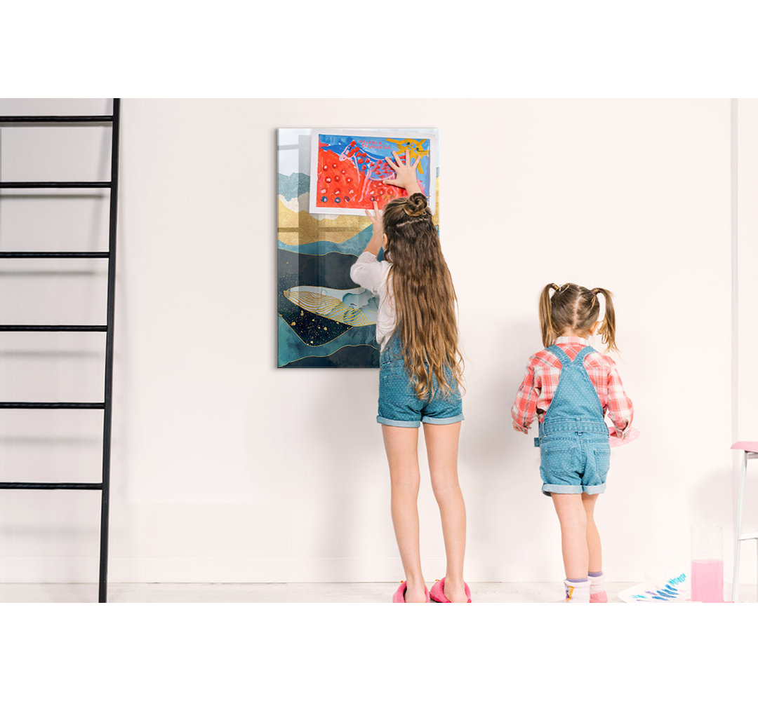 Magnetic Memo Board Whiteboard - 60 x 90 cm - With Marker and Magnets - Marble whale