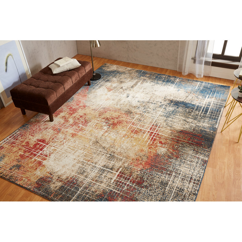 Desert Abstract Area Rug, Round 6'