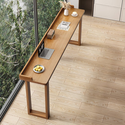 Solid Wood Bar Table with Raised Edge