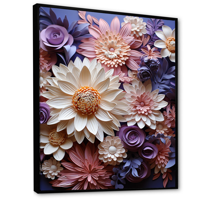 «Population Daisy Bloom Simple Beauty» sur toile, Cadre flottant noir, H 44 po x l 34 po x P 1,5 po