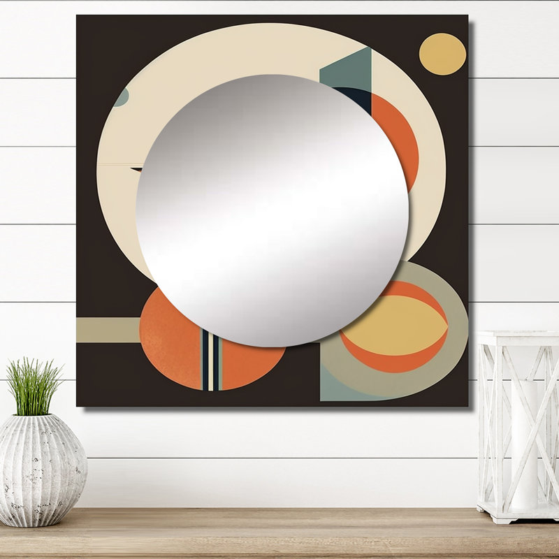Alysa - Grand miroir mural carré pour chambre à coucher Lotus, 36 po x 36 po