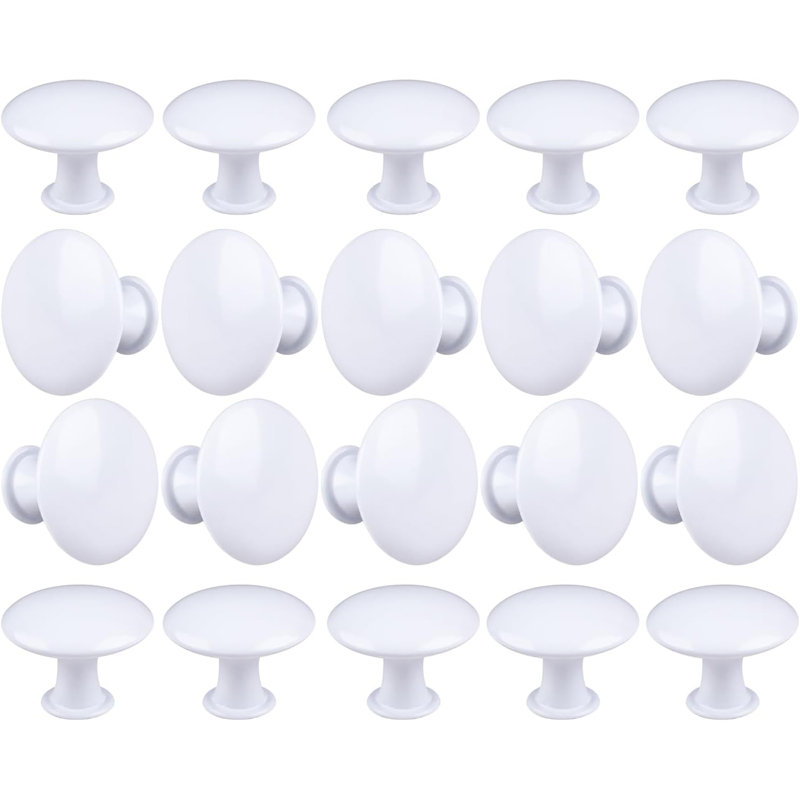 Paquet de 20 boutons d'armoire - Poignées de tiroir rondes en alliage d'aluminium creux avec vis pour quincaillerie de porte de salle de bain