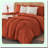 Terracotta Rust Boho Queen Bedding Ensemble - 7 Piece Set with Comforter, Sheets, Pillowcases & Shams - Lightweight Complete Bed in a Bag