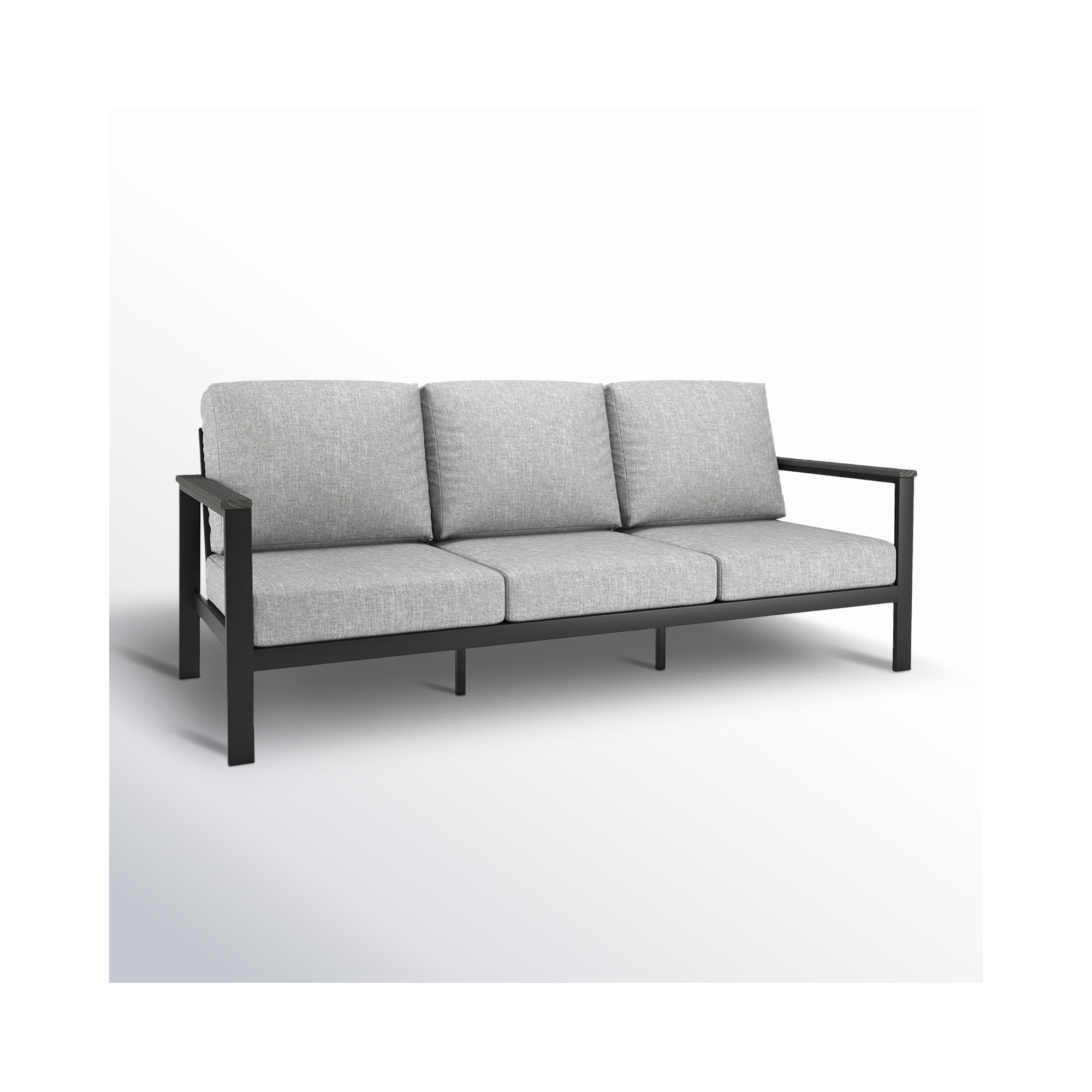 Townsend 80.3" Wide Outdoor Patio Sofa with Sunbrella Cushions, Canvas Granite Sunbrella® Canvas