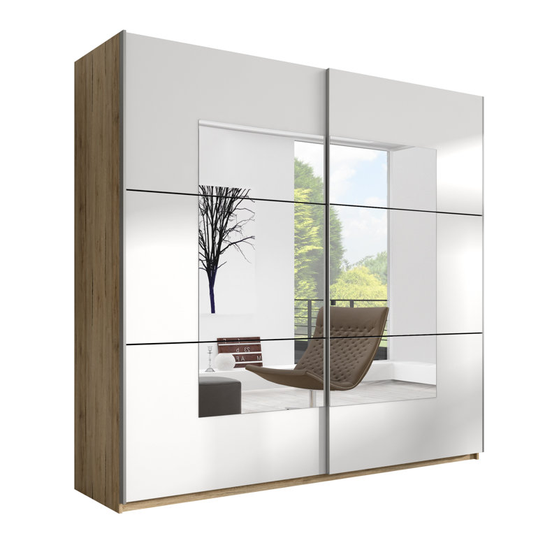 Conant 2 Door Manufactured Wood Wardrobe, 210cm H x 221cm W x 61cm D