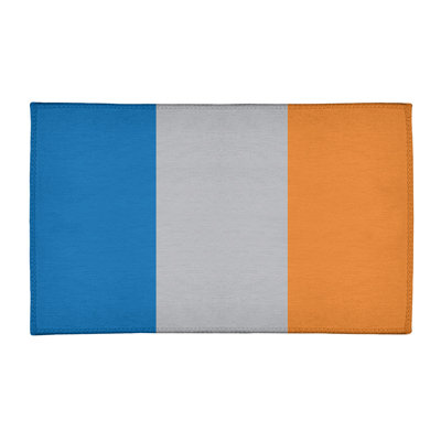 Tapis à rayures bleues/argent/orange
