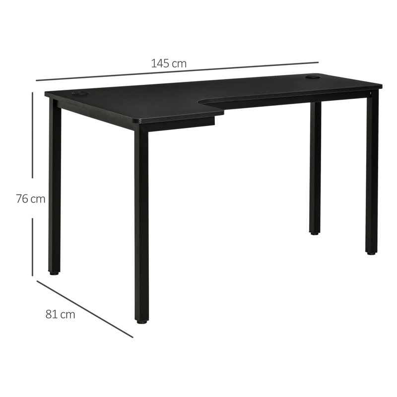 Barkell L-Shaped Metal Base Executive Desk