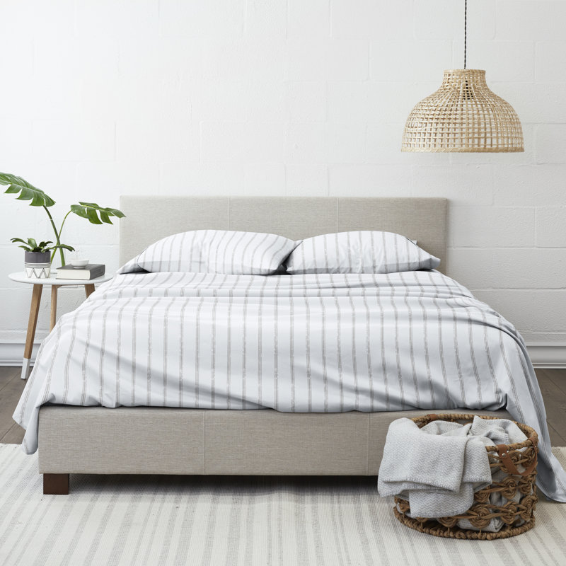 Twin Gray Chevron Deep Pocket Microfiber Sheet Set