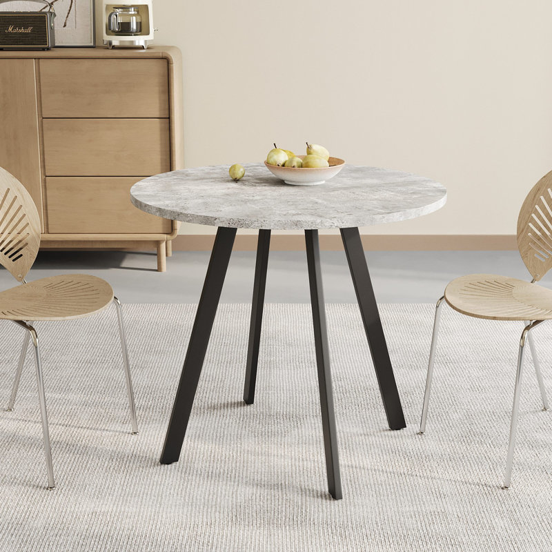 Modern Minimalist Circular Dining Table,Cement Texture, Medieval Modern Small Circular Dining Table, Casual Coffee Table