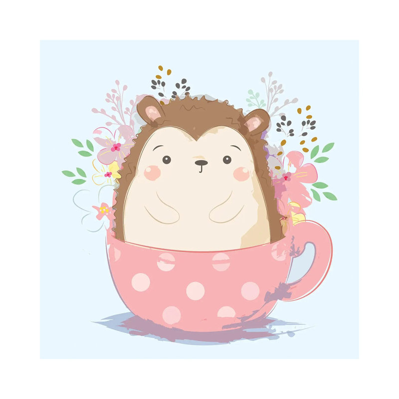 Hedgehog For Children's Room by Art Mirano - Wrapped Canvas Print, 93.98 cm H x 93.98 cm W