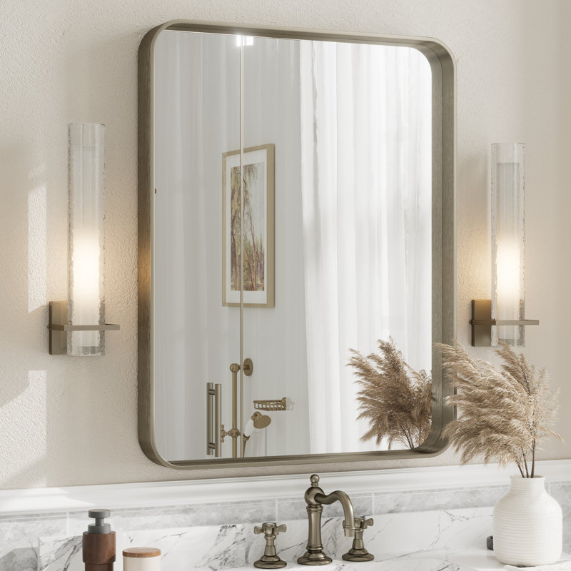 Miroir mural Aevar, 36 po x 28 po, Bronze brossé