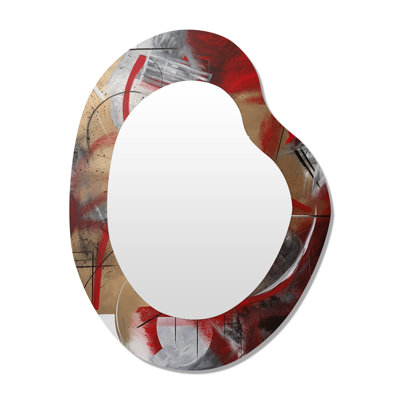 Afternoon Jazz IV - Music Jazz Asymmetrical Large Wall Mirror, Modern Unique Shape Unique Mirror, Printed Metal Art