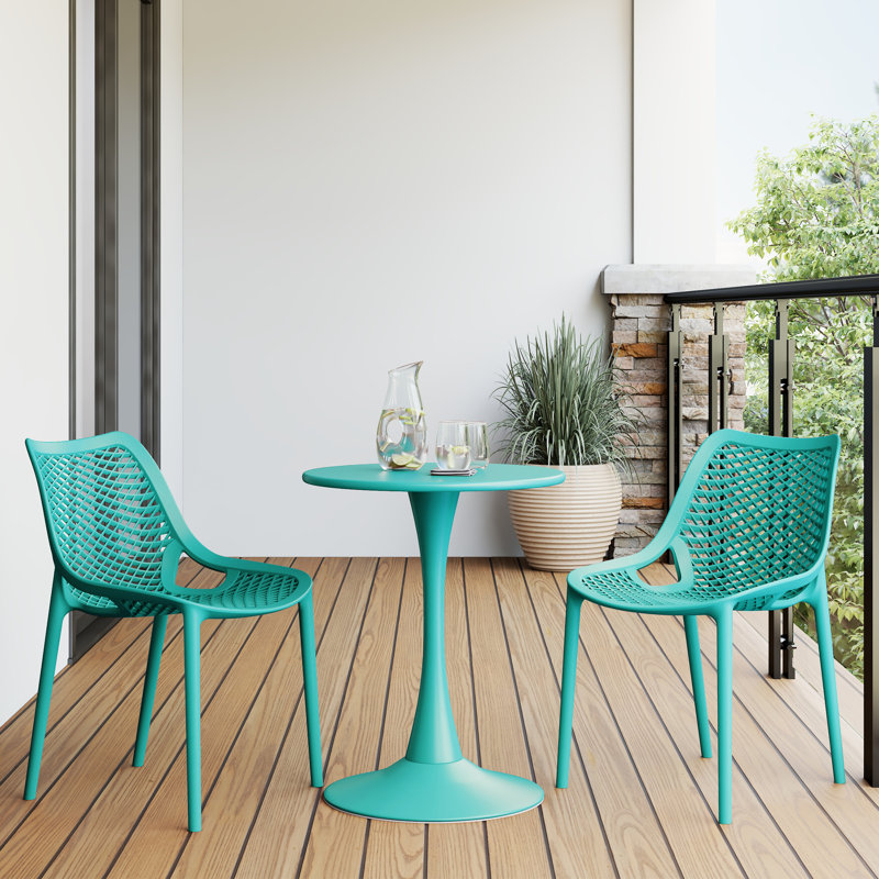 Ensemble repas extérieur 2 personnes, H 28,5 po x l 23,5 po x P 23,5 po, Sarcelle, 2