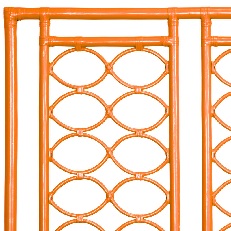 Infinity Wicker/Rattan Open-Frame Headboard, King, Citrus Orange