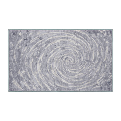 Machine Washable Blue Area Rug