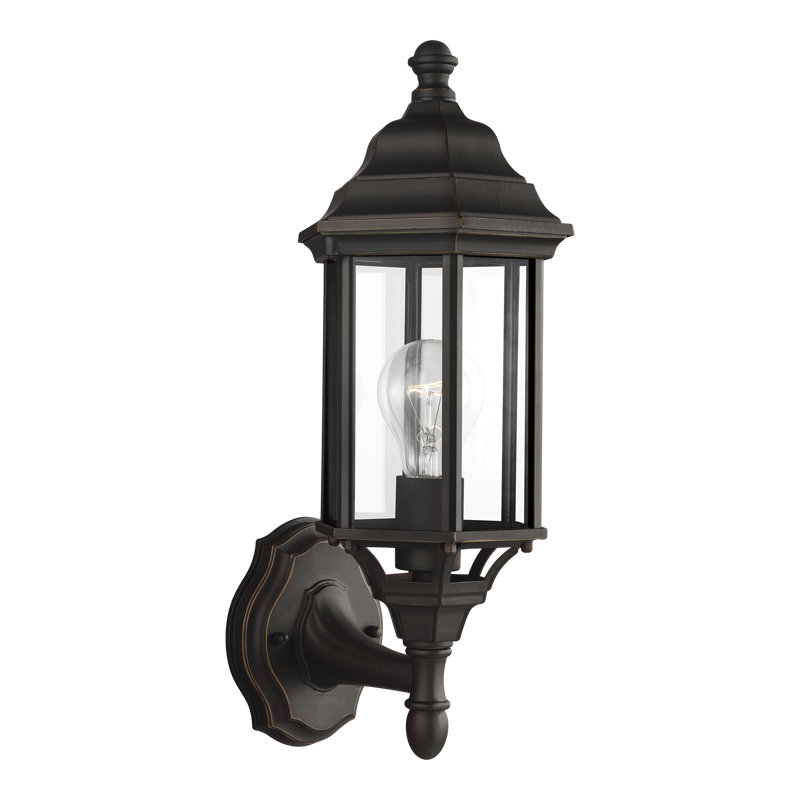 Sevier Small One Light Uplight Outdoor Wall Lantern from Generation Lighting , 16.25" H x 6.5" W x 7.75" D, Antique Bronze