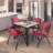 Kee Square Breakroom Table Top, 4 M Stack Chairs-190837675-190837653-190837648