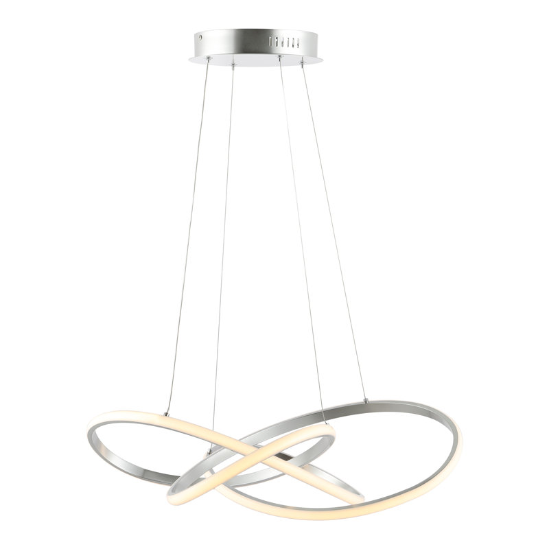 Cales Dimmable LED Geometric Chandelier, Silver
