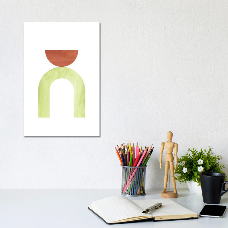 Mid Century Modern Shapes by Whales Way - Painting on Canvas, 30.48cm H x 20.32cm W x 1.91cm D, Wrapped Canvas