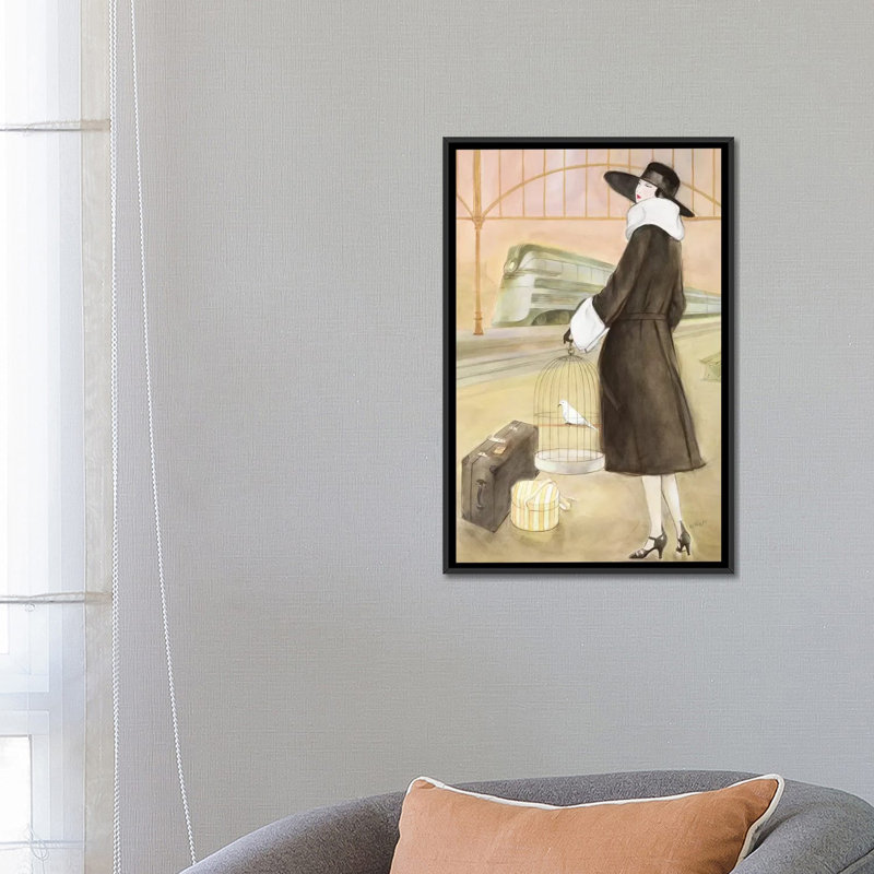«Vintage Lady II», impression sur toile, H 26 po x l 18 po x P 1,5 po, Toile avec cadre noir, Pas de tapis
