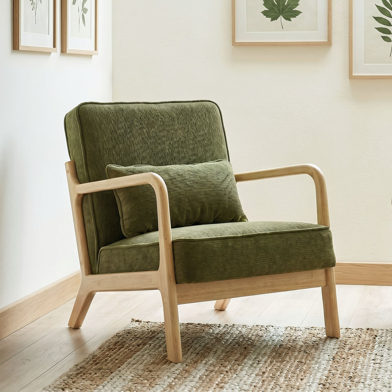 Upholstered Accent Chair, Green