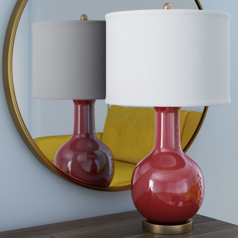 Putra Ceramic Table Lamp, Red