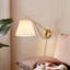 Applique murale 1 lumière moderne avec abat-jour en tissu Boho Cone avec cordon et interrupteur pour chambre à coucher