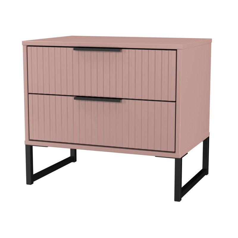 Chaelynn 58cm W Manufactured Wood Bedside Table, Pink