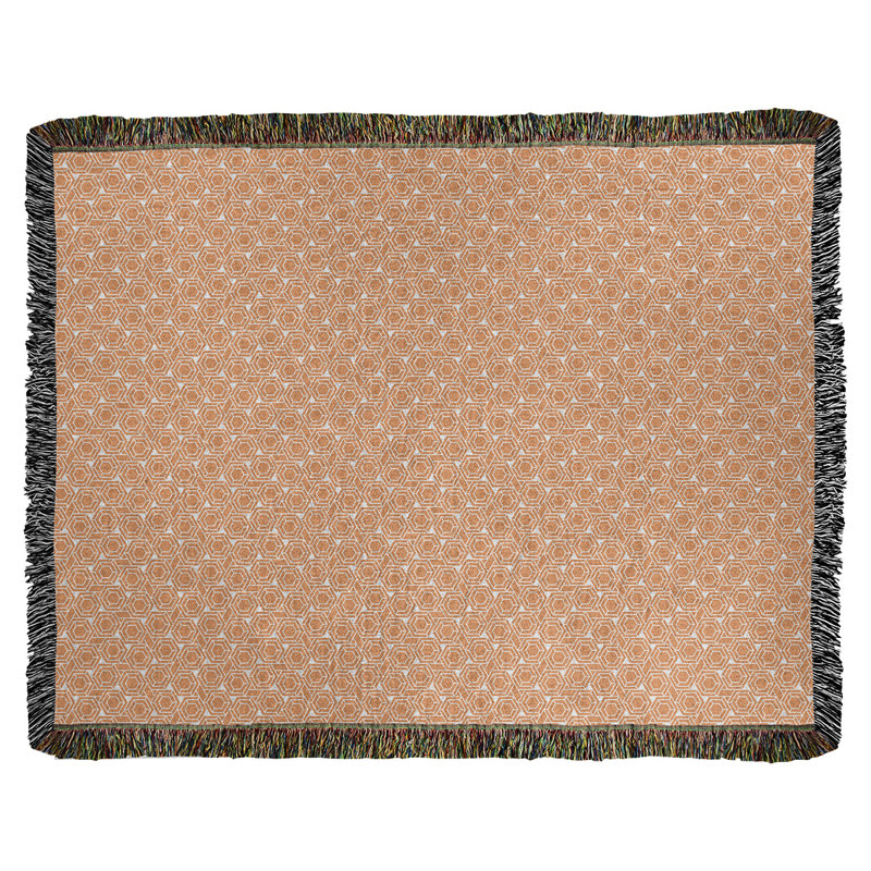 Couverture tissée hexagonale Katelyn Elizabeth, l 37 po x L 52 po, Orange