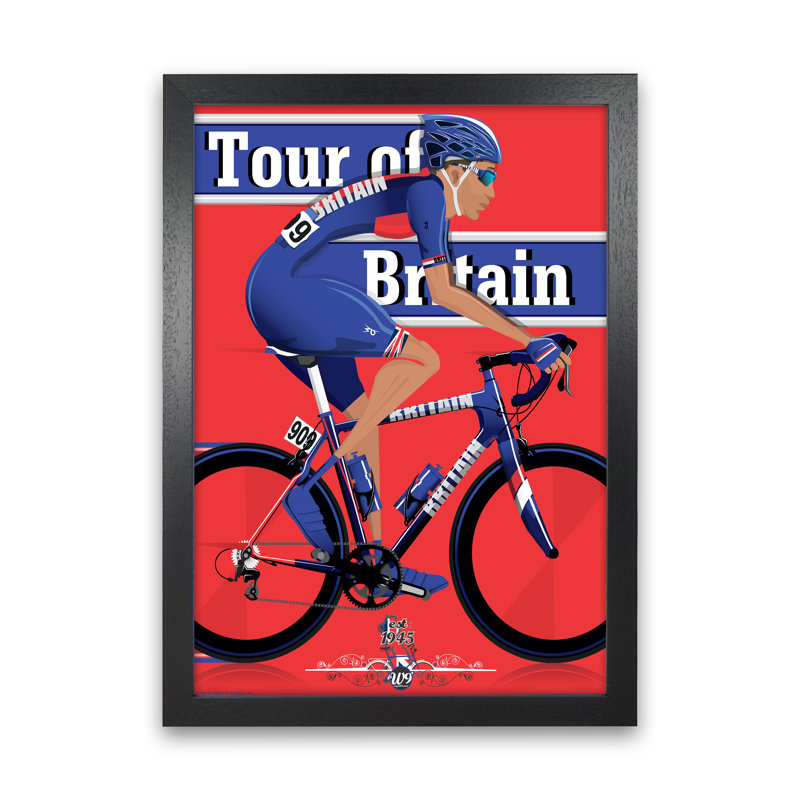 Tour De Britain - Single Picture Frame Print, 42cm H x 30cm W x 3cm D, Black Framed