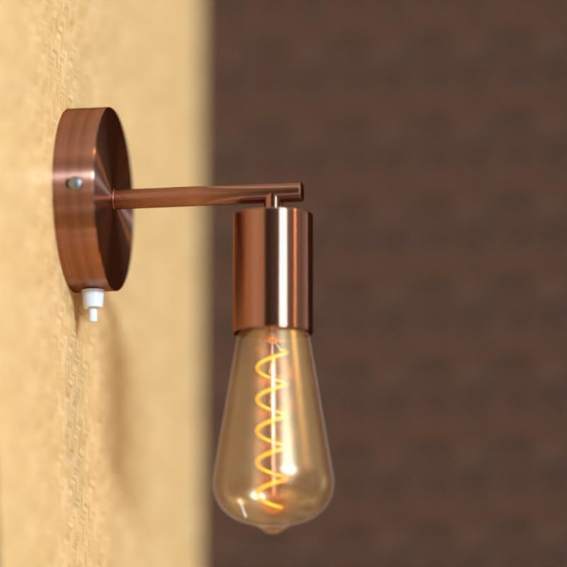 Single Metal Ceiling Rose With Push Button Vintage Industrial Light Cord Fitting