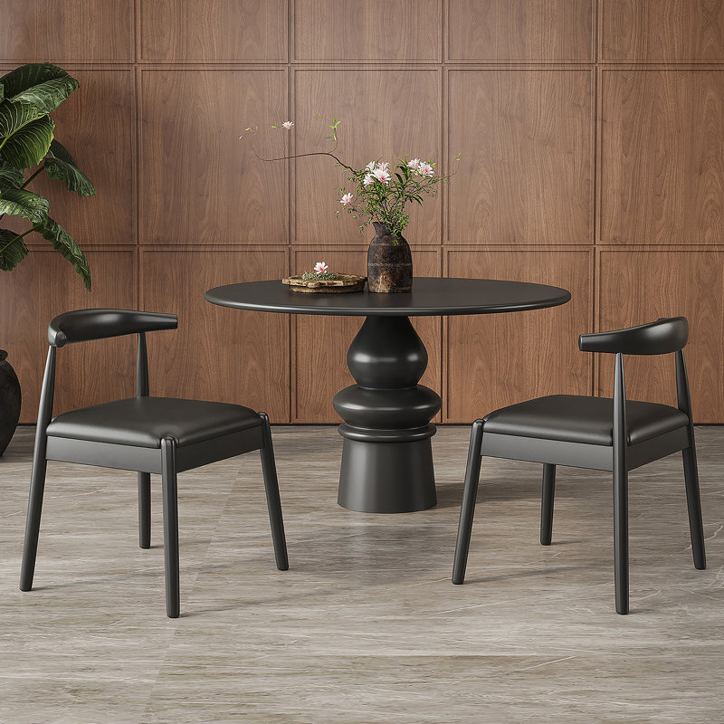 Ensemble de 2 chaises de salle à manger tissées à la main avec cadre en chêne massif et siège tissé à la main pour le salon