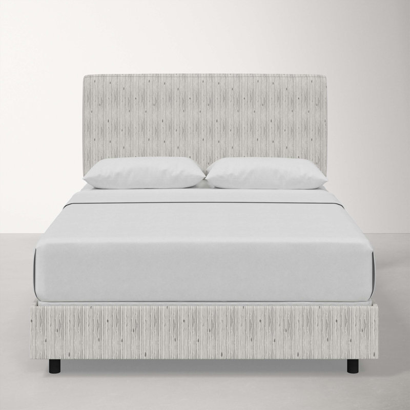 Lit tapissier Marquise, Grand, Rayures grises Shibori