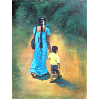 Amma's Grip Leads - Unbreakable Bond - Acrylic Painting | Acrylic On Canvas | By Usha Shantharam