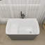 46.85" x 27.3" Freestanding Small Acrylic Bathtub, Integrated Seat & Non-Slip Surface, Chrome Drain for Safe Soaking in Compact Bathrooms-98301529