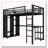 Loft Bed Frame with Built-in Wardrobe, Desk and Storage Shelves-1637165067