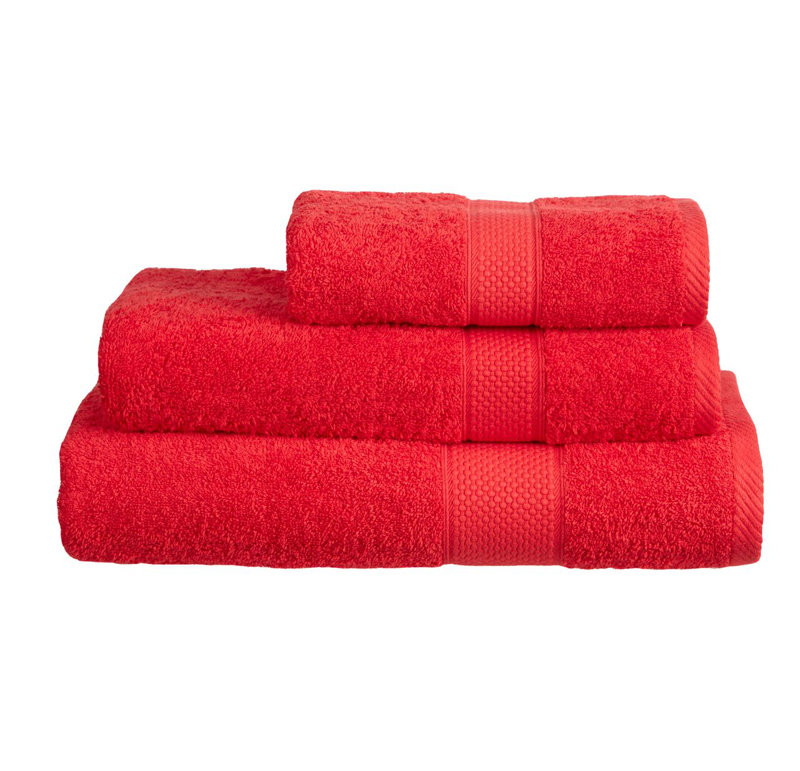 Faith Margaret Turkish Cotton Midweight Fingertip Towel, Red