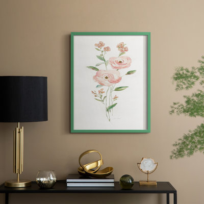Floral Belle II, reproduction encadrée - bois massif