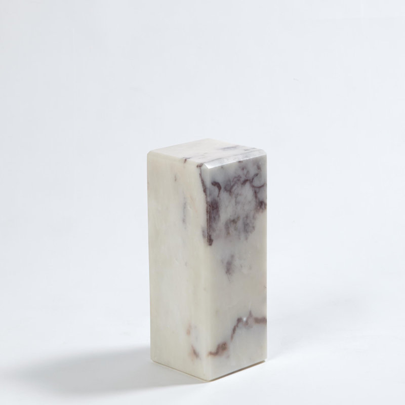 Mini piédestal / colonne montante en marbre, gris, H 10 po x l 4 po x P 4 po