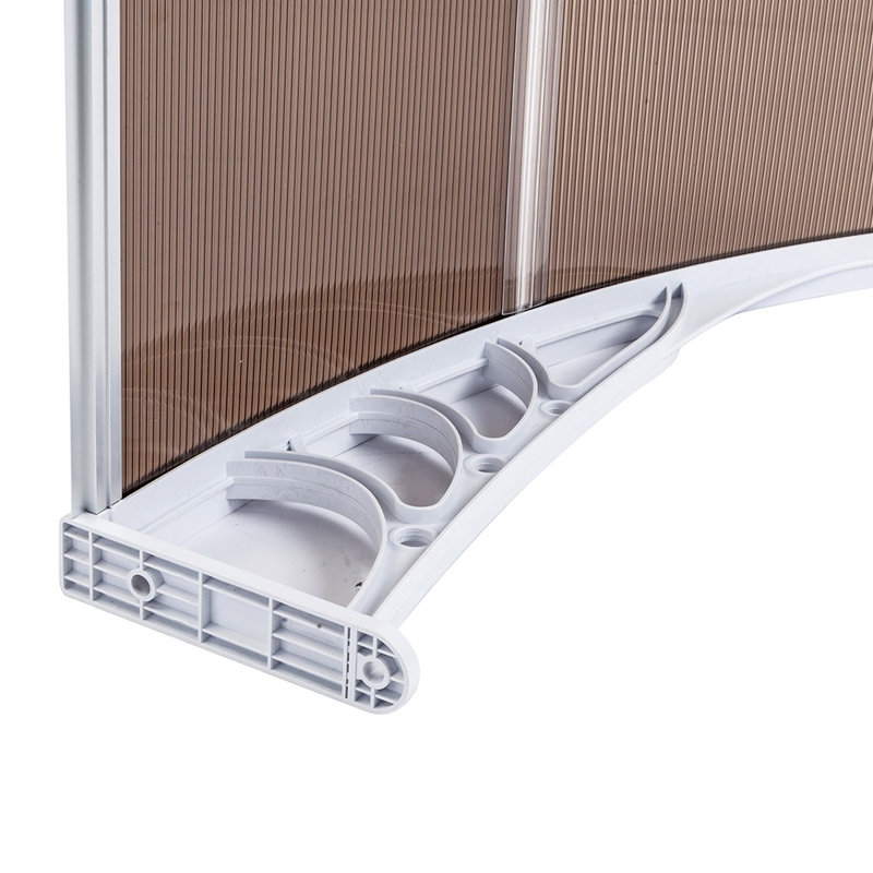 Door Wndow Awning Rain Cover Eaves, 9" H x 40" W x 32" D, Brown/White
