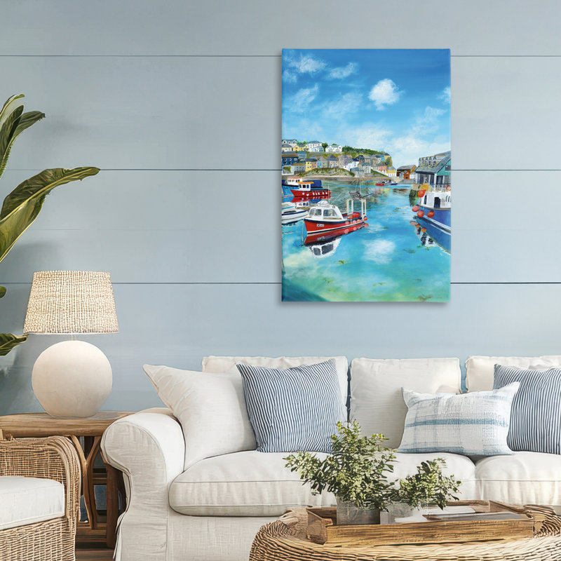 Mevagissey Harbor Reflections, conception de Georgie Harrison, H 45 po x l 30 po