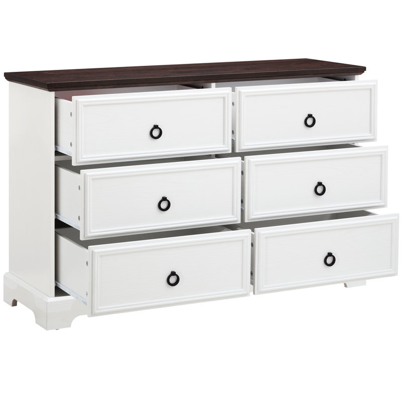 Commode 6 chambres en blanc - Commode d'apparence spacieuse et attrayante avec tiroirs en métal