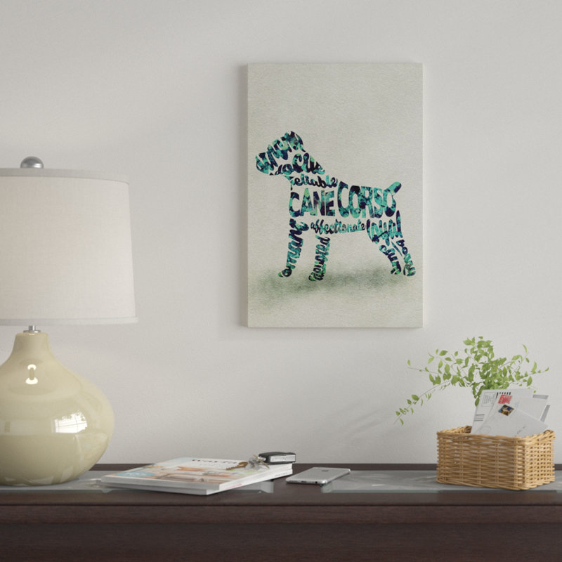 «Cane Corso» par Ayse Deniz Akerman - Estampe numérique sur toile tendue avec châssis, H 12 po x l 8 po x P 0,75 po