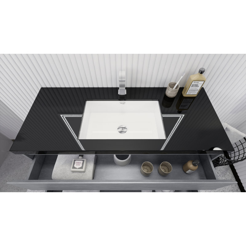 Reyes 47'' Single Bathroom Vanity Base Only, Cement Gray